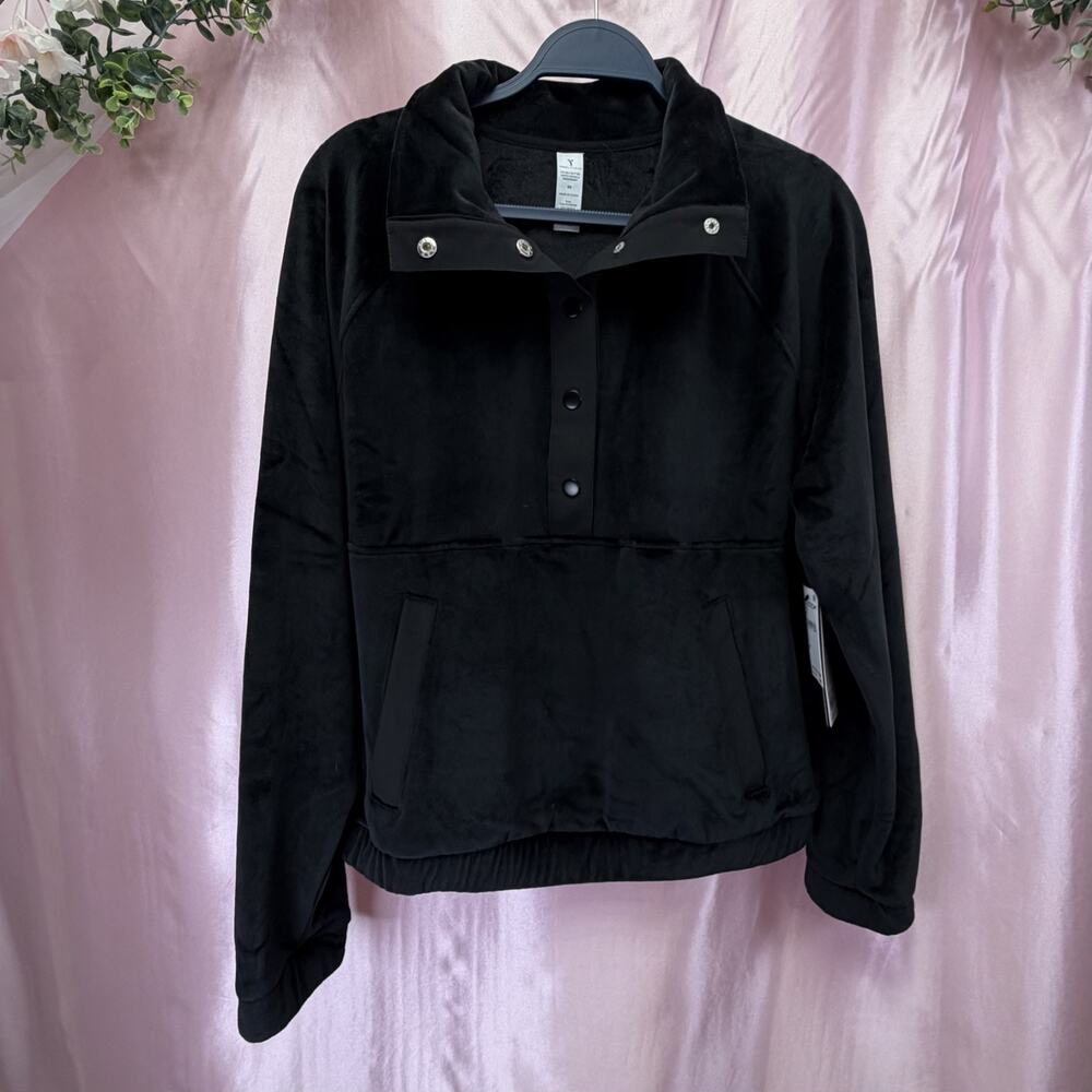 Yogalicious Pullover Womens Medium Black Double Butter Santa Monica Sweatshirt